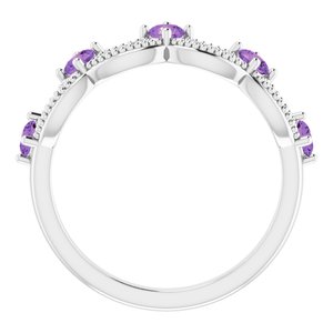 Platinum Natural Amethyst & .05 Natural Diamond Crown Ring