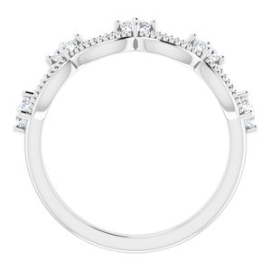 Platinum 1/2 CTW Natural Diamond Crown Ring