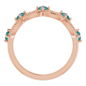 14K Rose Gold Lab-Grown Alexandrite & .05 Natural Diamond Crown Ring