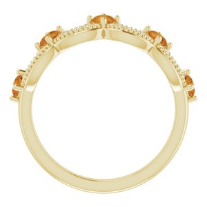 14K Yellow Gold Natural Citrine & .05 Natural Diamond Crown Ring