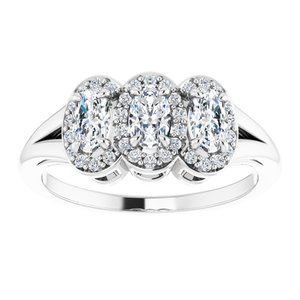 Platinum Natural White Sapphire & 1/8 CTW Natural Diamond Ring