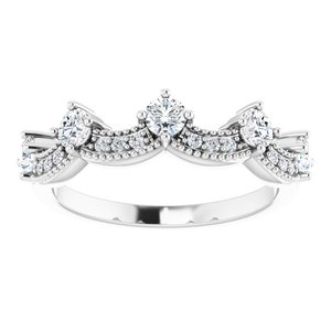 Sterling Silver 1/2 CTW Natural Diamond Crown Ring