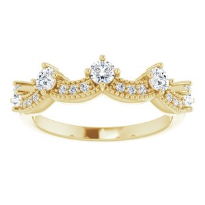 14K Yellow Gold 1/2 CTW Diamond Crown Ring