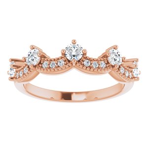 14K Rose Gold 1/2 CTW Natural Diamond Crown Ring