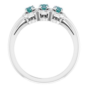 Platinum Lab-Grown Alexandrite & 1/8 CTW Natural Diamond Ring