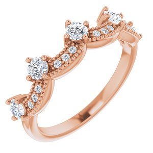 14K Rose Gold 1/2 CTW Natural Diamond Crown Ring