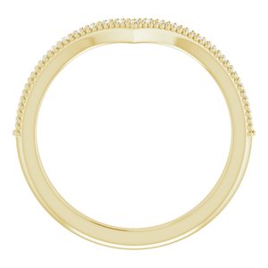 14K Yellow Gold 1/6 CTW Natural Diamond Stackable V Ring