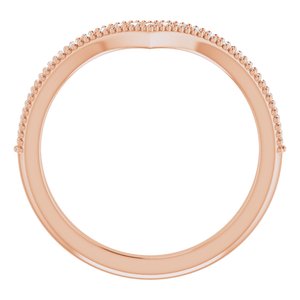 14K Rose Gold 1/6 CTW Natural Diamond Stackable V Ring