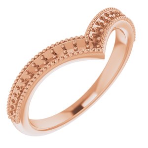 14K Rose Gold 1/6 CTW Natural Diamond Stackable V Ring