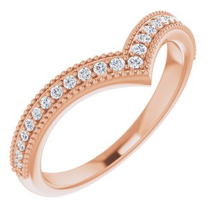 14K Rose Gold 1/6 CTW Natural Diamond Stackable V Ring