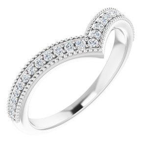 Accented Stackable V Ring