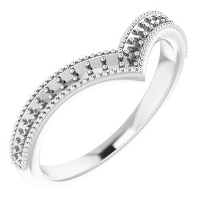 Accented Stackable V Ring