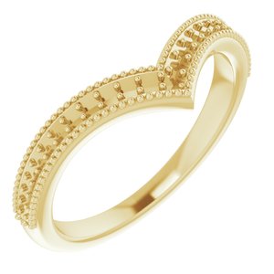 14K Yellow Gold 1/6 CTW Natural Diamond Stackable V Ring
