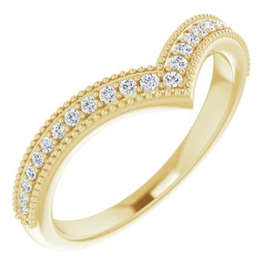 14K Yellow Gold 1/6 CTW Natural Diamond Stackable V Ring