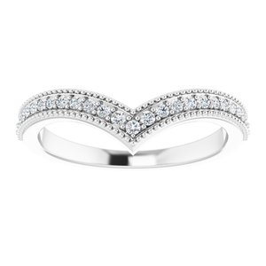 Accented Stackable V Ring