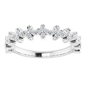 Sterling Silver 1/6 CTW Natural Diamond Stackable Clover Ring