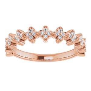 14K Rose Gold 1/6 CTW Natural Diamond Stackable Clover Ring