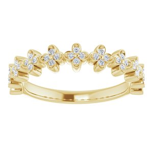 14K Yellow Gold 1/6 CTW Natural Diamond Stackable Clover Ring