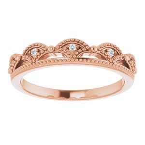 14K Rose Gold .04 CTW Natural Diamond Crown Ring