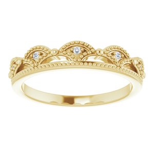14K Yellow Gold .04 CTW Natural Diamond Crown Ring