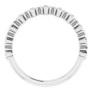 Sterling Silver 1/6 CTW Natural Diamond Stackable Clover Ring