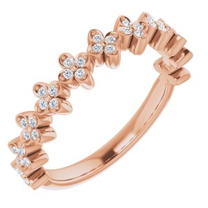 14K Rose Gold 1/6 CTW Natural Diamond Stackable Clover Ring
