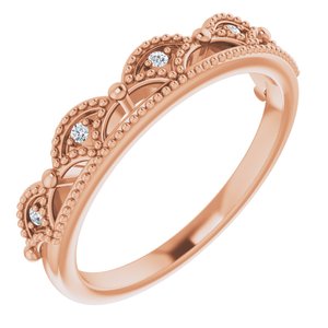 14K Rose Gold .04 CTW Natural Diamond Crown Ring