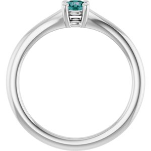 Sterling Silver Lab-Grown Alexandrite Youth Solitaire Ring