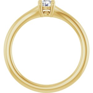 14K Yellow Gold 1/10 CT Natural Diamond Youth Solitaire Ring