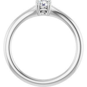 Sterling Silver Imitation Diamond Youth Solitaire Ring