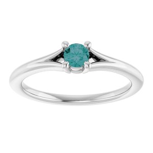 Sterling Silver Imitation Alexandrite Youth Solitaire Ring