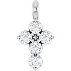 Platinum 1/6 CTW Natural Diamond Cross Pendant