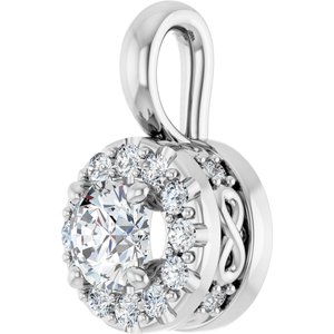 Platinum 3/8 CTW Natural Diamond Pendant