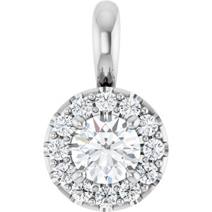 Platinum 3/8 CTW Natural Diamond Pendant