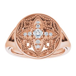 14K Rose Gold 1/6 CTW Natural Diamond Vintage-Inspired Ring