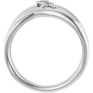 Sterling Silver 1/5 CTW Natural Diamond Two-Stone Bypass Ring