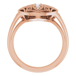 14K Rose Gold 1/6 CTW Natural Diamond Vintage-Inspired Ring