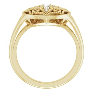 14K Yellow Gold 1/6 CTW Natural Diamond Vintage-Inspired Ring