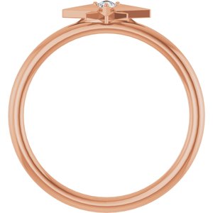 14K Rose Gold .03 CT Natural Diamond Star Ring