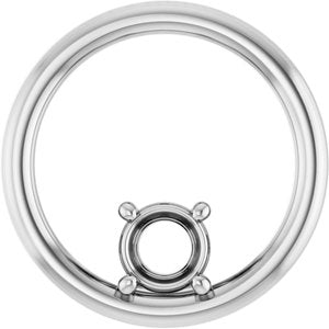 14K White Gold  4.8 mm Round Pendant Mounting – image 2
