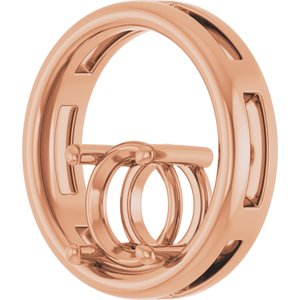 10K Rose Gold  8 mm Round Pendant Mounting – image 4