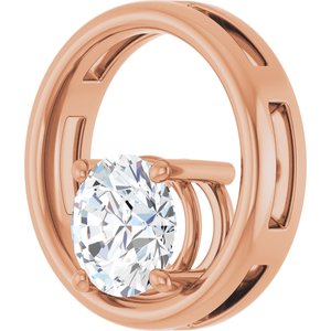 14K Rose Gold  8 mm Round Pendant Mounting – image 3