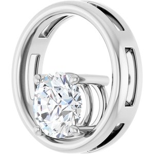18K White Gold  8 mm Round Pendant Mounting – image 3
