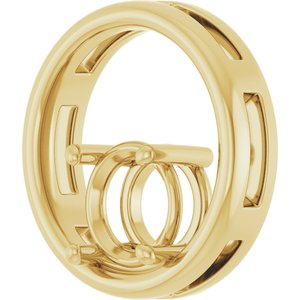 10K Yellow Gold  8 mm Round Pendant Mounting – image 4