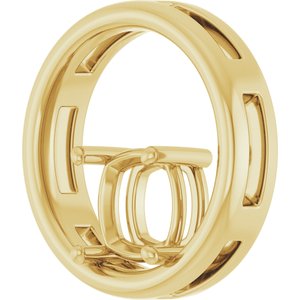 10K Yellow Gold  7 mm Cushion Pendant Mounting – image 4