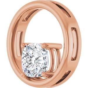 14K Rose Gold  7 mm Cushion Pendant Mounting – image 3