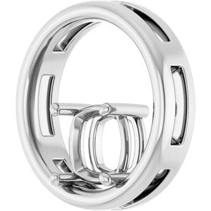 14K White Gold  7 mm Cushion Pendant Mounting – image 4
