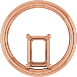 10K Rose Gold  7x5 mm Emerald Pendant Mounting – image 2