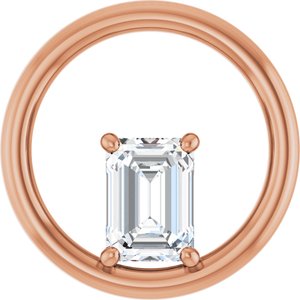 10K Rose Gold  7x5 mm Emerald Pendant Mounting