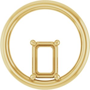 10K Yellow Gold  7x5 mm Emerald Pendant Mounting – image 2